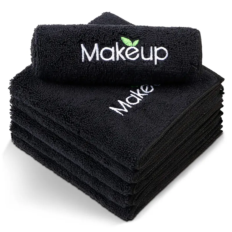 Orighty Lingettes Microfibre Démaquillage Noir – Lot de 6, 13x13