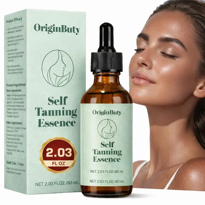 Originbuty Gouttes de Bron̂age Visage – DHA, Glycérine, Sans Colorants, Pas de Mélange, Teint Naturel Durable 6+ Jours
