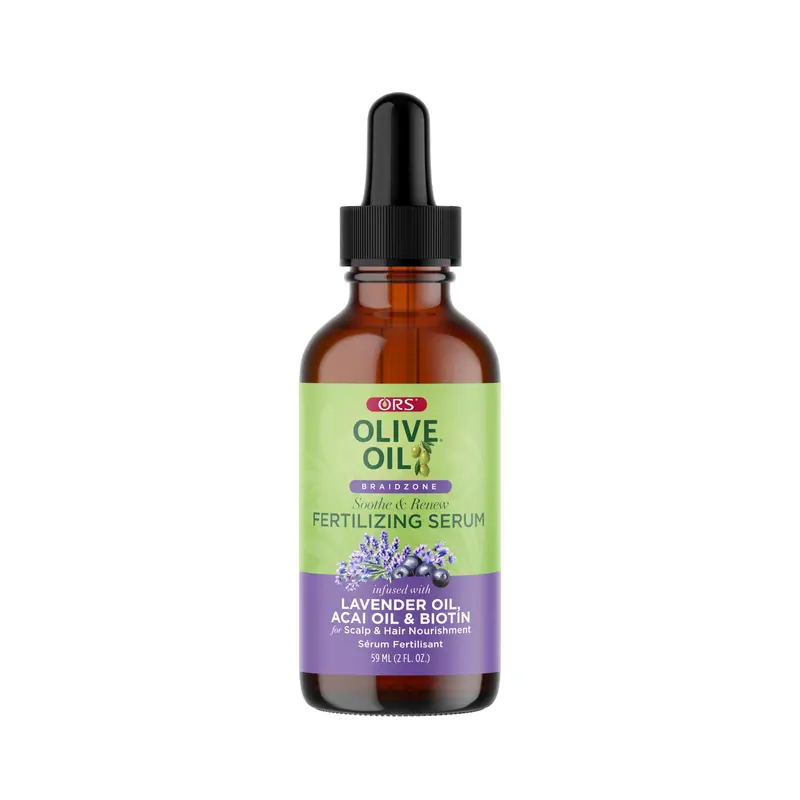 ORS Serum Braidzone à l’Huile d’Olive – Lavande, Acai et Biotine | Soin Cheveux et Cuir Chevelu 2 oz