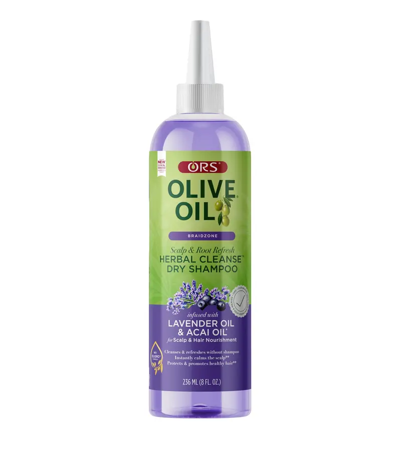 ORS Shampoing sec Braidzone à l’huile d’olive, lavande et acai – 8 oz