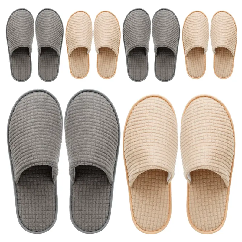OSTADARRA 6 Paires Chaussons Spa Antidérapants – Lavables et Réutilisables pour Hôtel et Maison