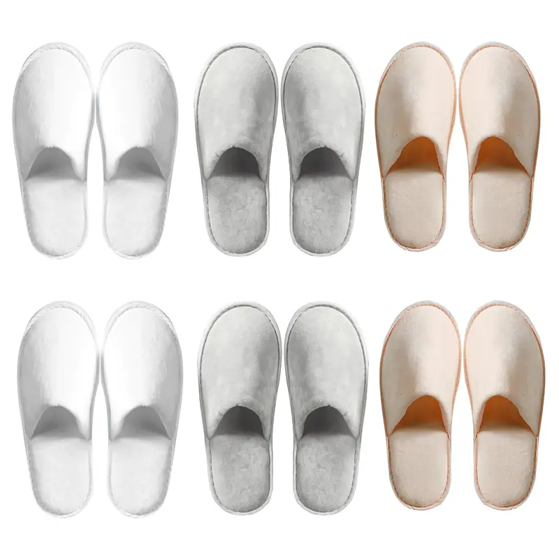 OSTADARRA — 6 Paires Chaussons Spa Antidérapants Lavables et Réutilisables pour Hôtel et Maison