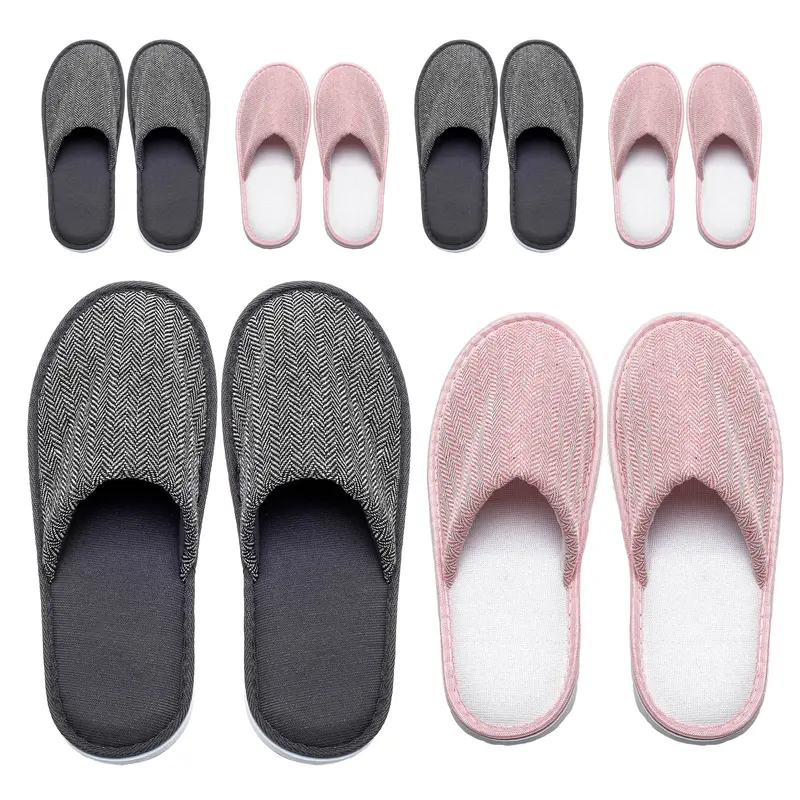 OSTADARRA 6 Paires Chaussons Spa Non-Slip – Lavables etRéutilisables, Pour Femme et Homme, Hôtel et Maison