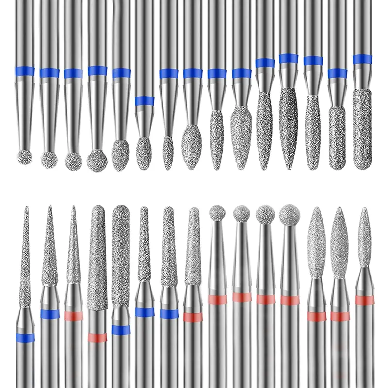 OTAMCO Ensemble Professionnel de Bits Diamant pour Foreuse à Ongles – 3/32 pouce, 30 Pièces