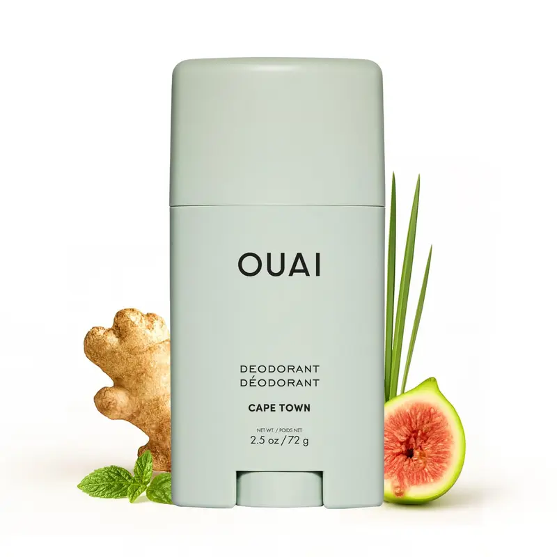 OUAI Déodorant sans aluminium Cape Town – contrôle des odeurs 24h, application invisible, notes gazon humide, gingembre, basilic et figue verte
