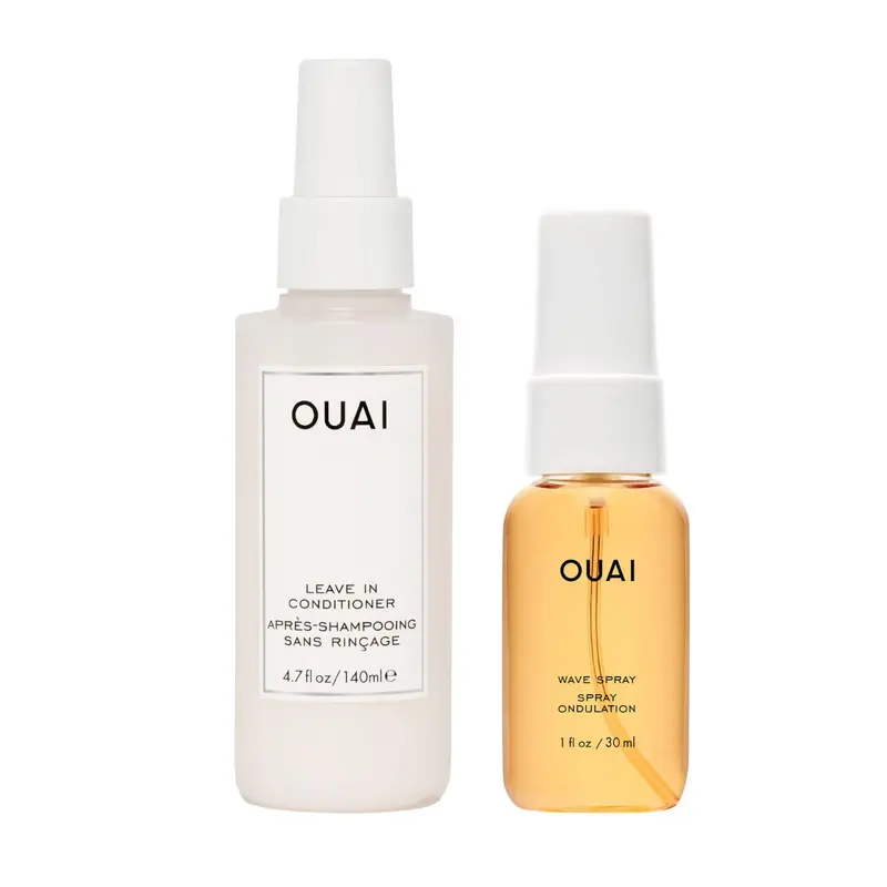 OUAI Ensemble Soin Sans Rinçage et Spray Onde – 2 pièces pour Volume, Texture et Brillance