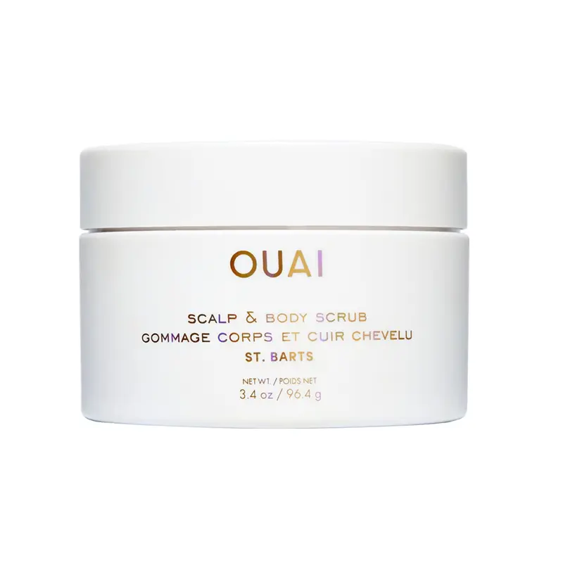 OUAI Gommage Cuir Chevelu & Corps St. Barts – Taille voyage 3,4 oz | Exfoliant Doux au Sucre et Huile de Coco