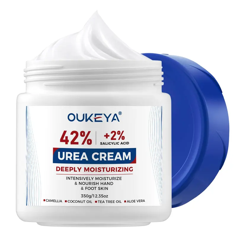 OUKEYA Crème Urée 42% + Acide Salicylique 2% – 350 g pour pieds secs et peau épaisse