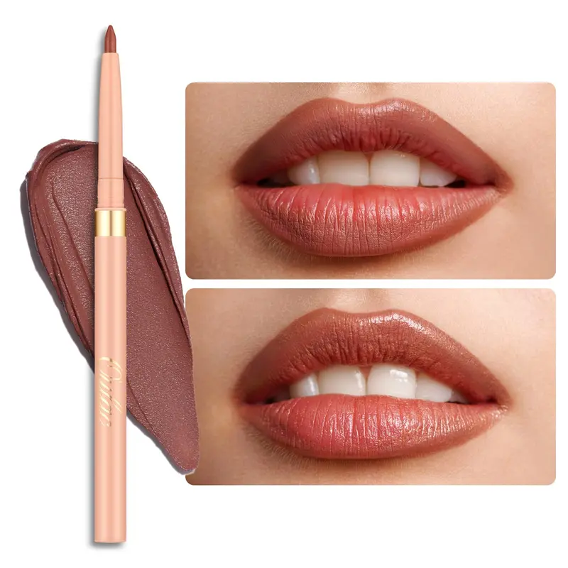 Oulac Crayon Contour des Lèvres Brun Rétractable – Longue Tenue, Hydratant et Vegan