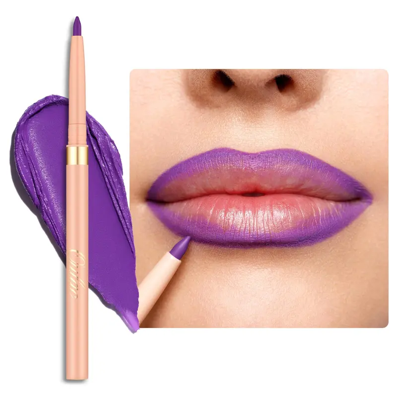 Oulac Crayon Contour des Lèvres Mat Violet — Imperméable, Longue Tenue, Végan et Sans Cruauté