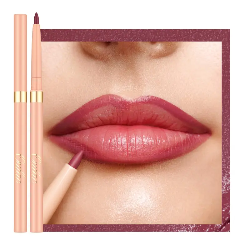 Oulac Crayon Contour Lèvres Rétractable Rose Pâle 2 en 1 — Résistant à l'eau, Longue Tenue, Vegan