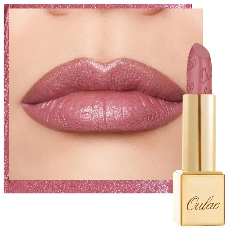 Oulac Rouge à Lèvres Matte Mauve Babe – Finition Glow Métallique, Vegan et Hydratant, GM04