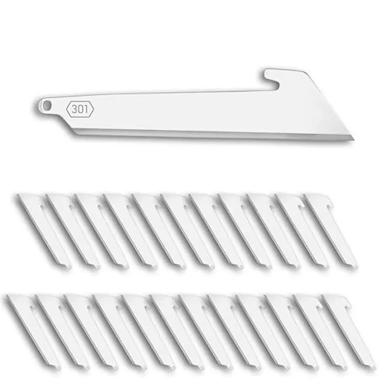 OUTDOOR EDGE RazorSafe 3 pouces Utilitaire | Lot de 24 lames inox utilitaires | Compatible RazorSafe 3 pouces couteaux | Travail et usage quotidien