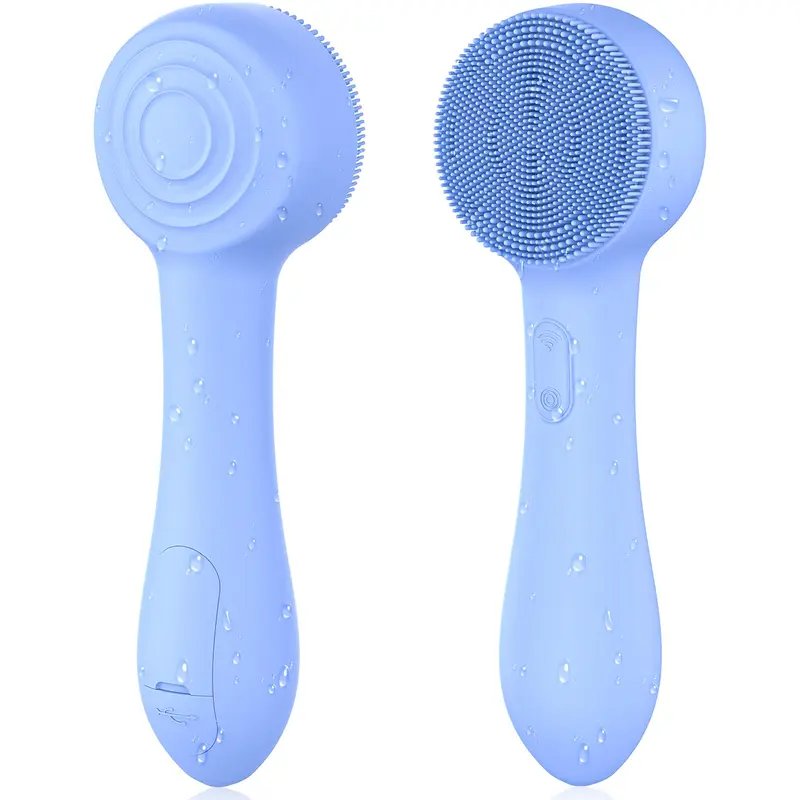 OUTIFUO – Brosse Nettoyage Visage Silicone Étanche Bleu, Exfoliation Douce et Massage