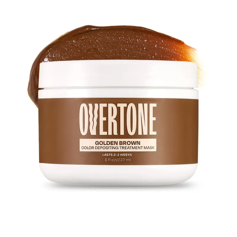 Overtone Colorant Semi-Permanent Golden Brown – 236 ml, Masque Déposant la Couleur Nourrissant, Végan et Cruelty-Free
