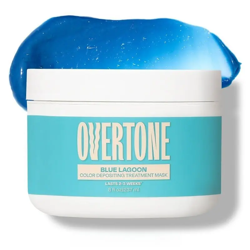 oVertone – Coloration semi-permanente en conditionneur bleu lagune, 8 oz, hydratant et sans dommages, vegan et non testé sur les animaux
