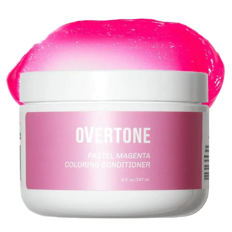 oVertone – Coloration semi-permanente et masque nourrissant Magenta Matin Pastel, 8 oz, végan et sans cruauté