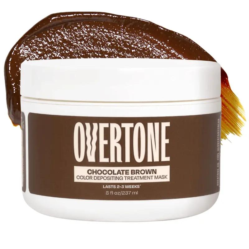oVertone Masque Colorant Semi-Permanent Chocolat Brun – Hydratant, végane et sans cruauté | 237 ml