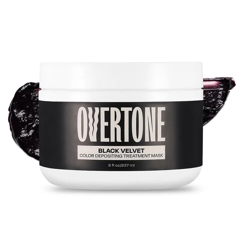 Overtone Noir Velours – Conditionneur Colorant semi-permanent, 8 oz, Hydratant & Sans Dégâts, Végan et Non Testé sur les Animaux