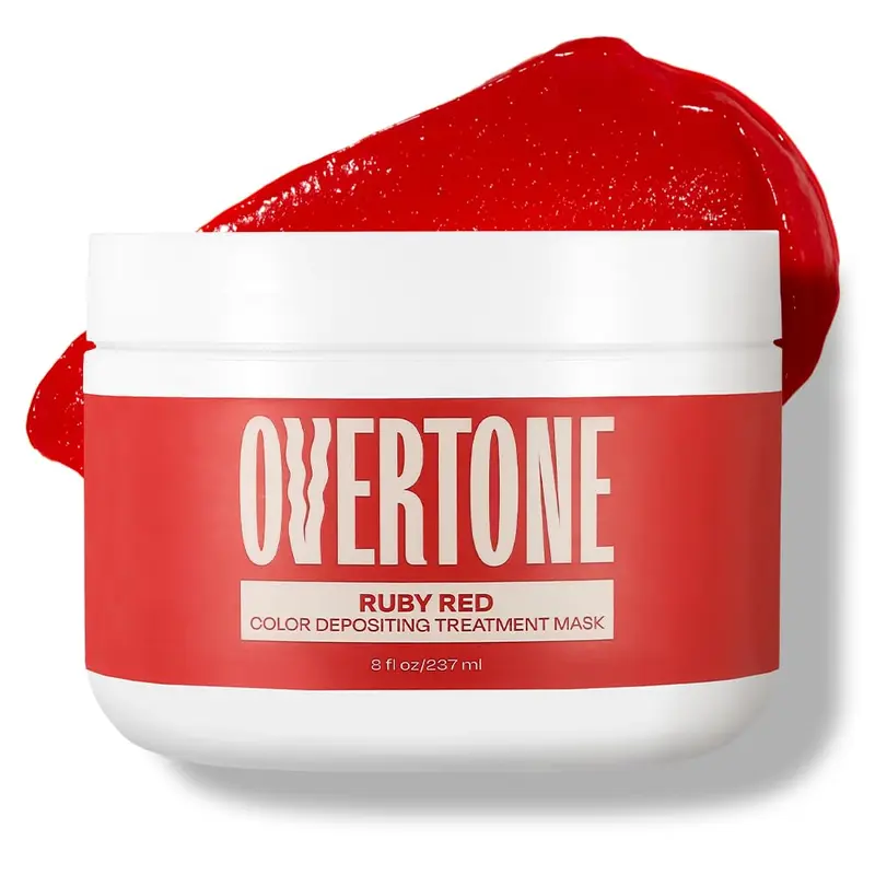oVertone Ruby Red – Soin colorant semi-permanent nourrissant (8 oz / 237 ml), végan et non testé sur animaux