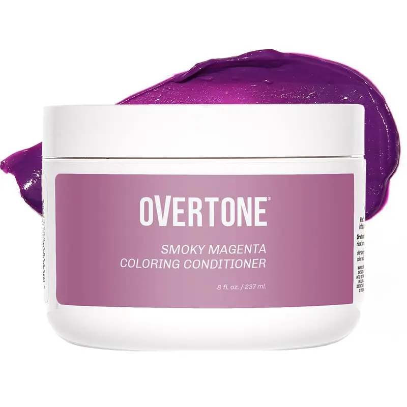 oVertone Soin Colorant Déposant pour Cheveux — Conditionneur Hydratant 8 oz, Vegan, Cruelty-Free, Smoky Magenta