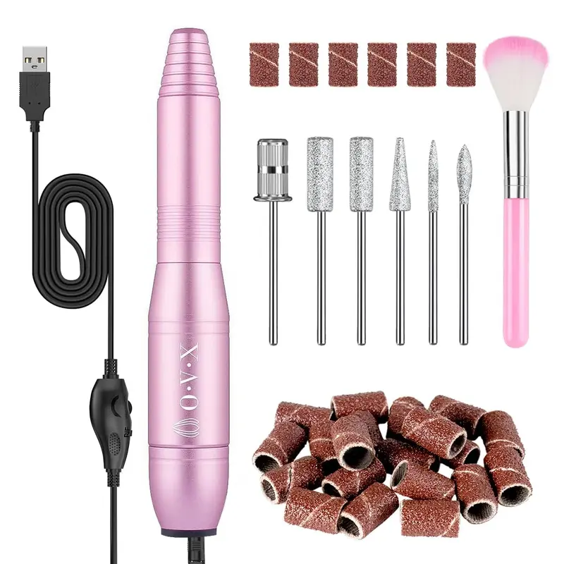 OVX Perceuse à Ongles Portative USB – 20 000 RPM, Kit Professionnel Manucure et Pédicure