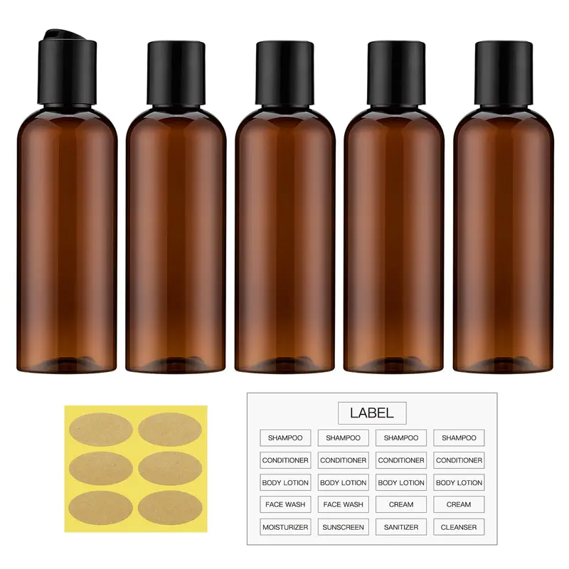 Owlyee Bouteilles de Voyage 100 ml – Contenants Ambrés Étanches TSA Approuvés