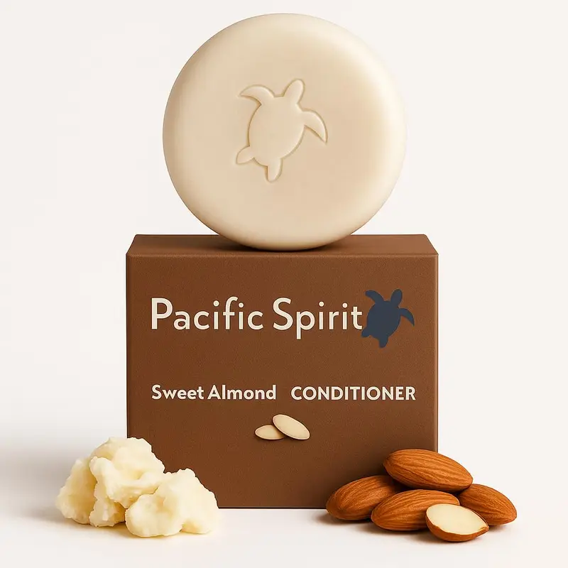 Pacific Spirit - Bâton de Conditionneur Hydratant pour Tous Types de Cheveux | Huile d’Amande & Miel, Sans Sulfates, Format Voyage, Zéro Déchet