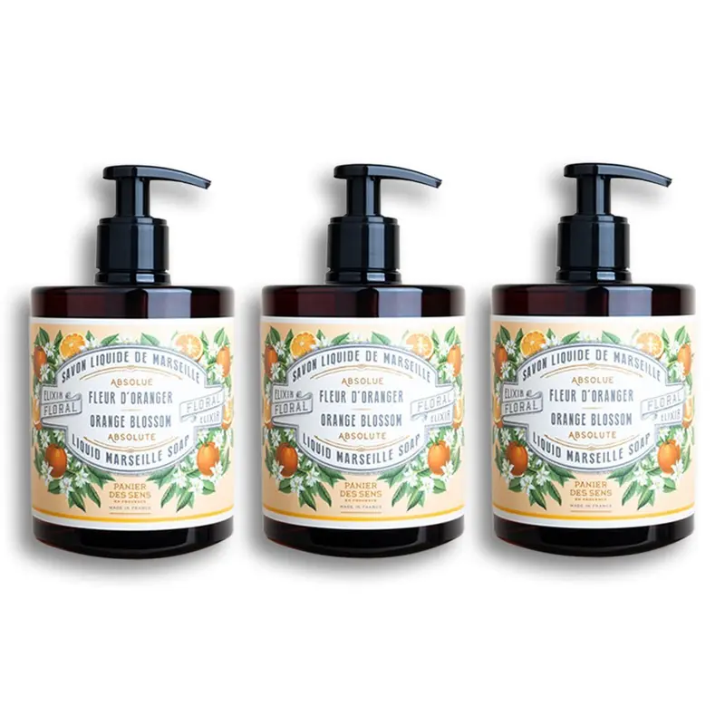 Pack de 3 savons de Marseille liquides | Fleur d’Oranger 3x 500ml