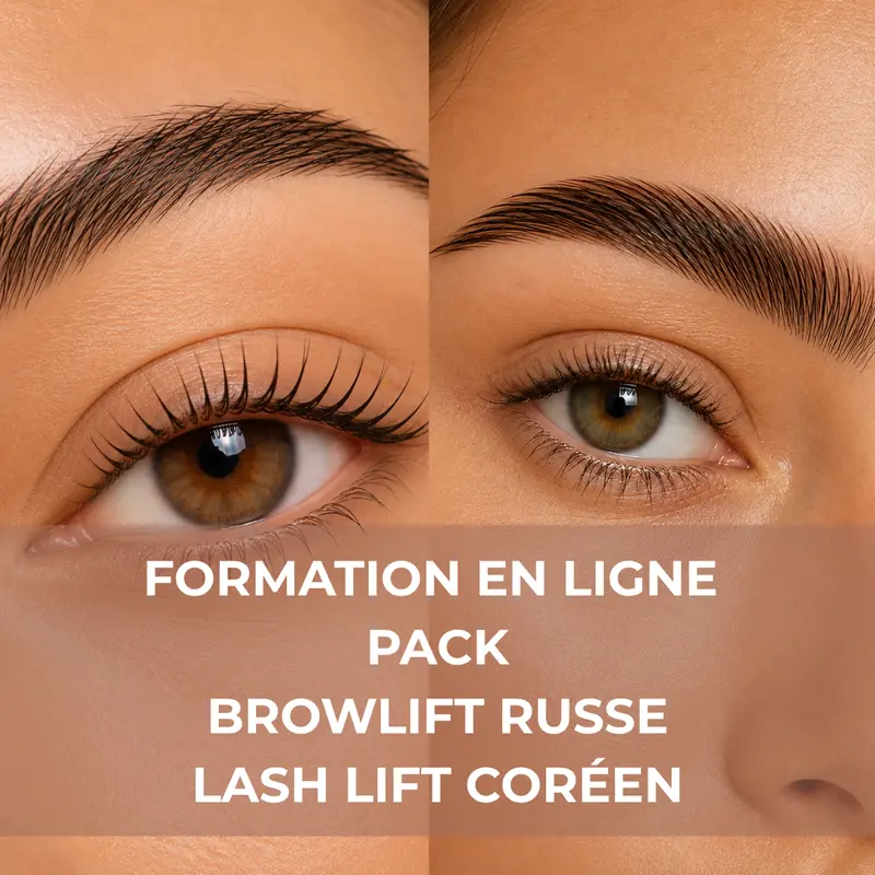 Pack Duo — Formation Browlift Russe + Lash Lift Coréen en Ligne