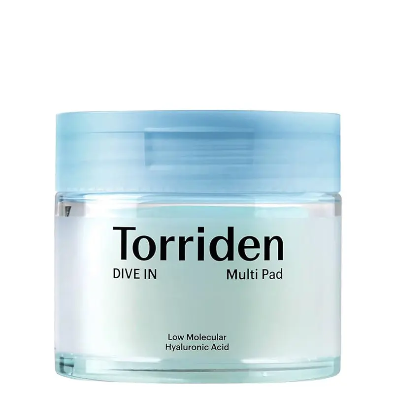 Pads toner coréen hydratants Torriden DIVE-IN – Acide Hyaluronique, peau repulpée & glass skin (80 disques)