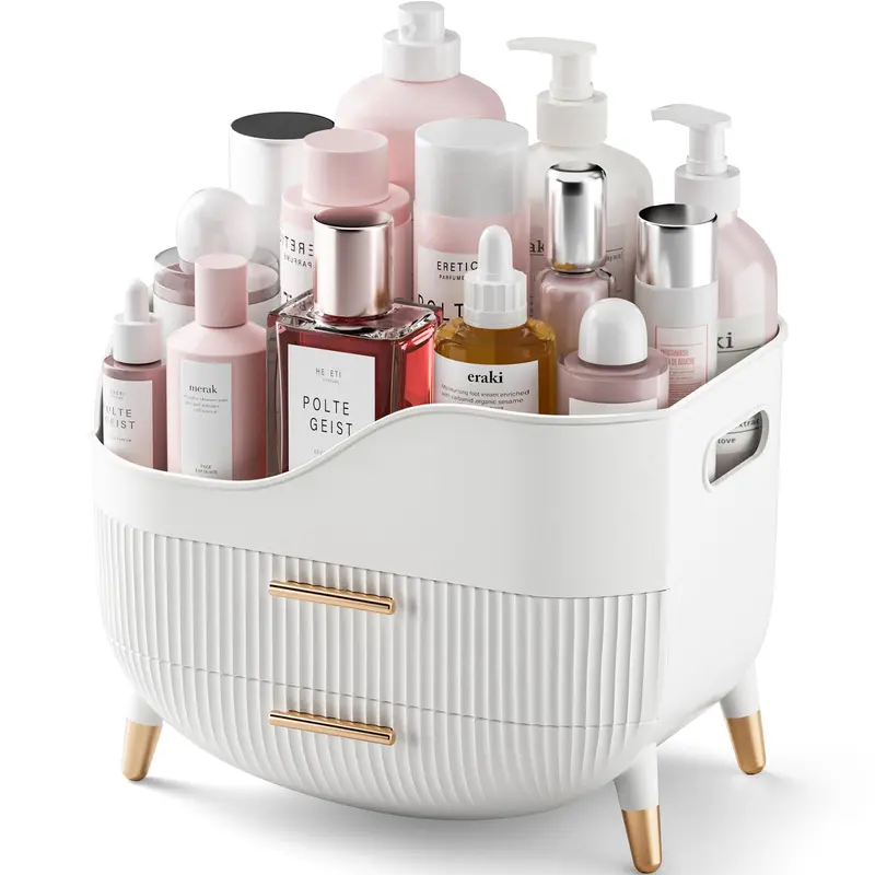 Pajiriona Organisateur Maquillage avec Tiroirs et Plateau – Rangement Élégant pour Coiffeuse