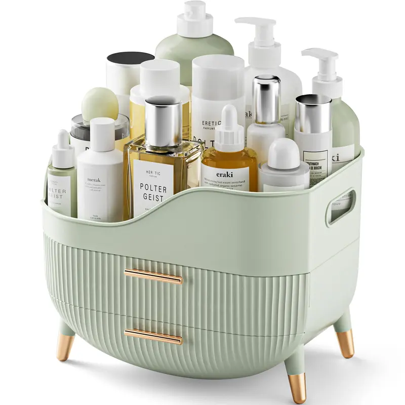 Pajiriona Organiseur Maquillage avec Tiroirs — Rangement pour Coiffeuse et Comptoir Cosmétique
