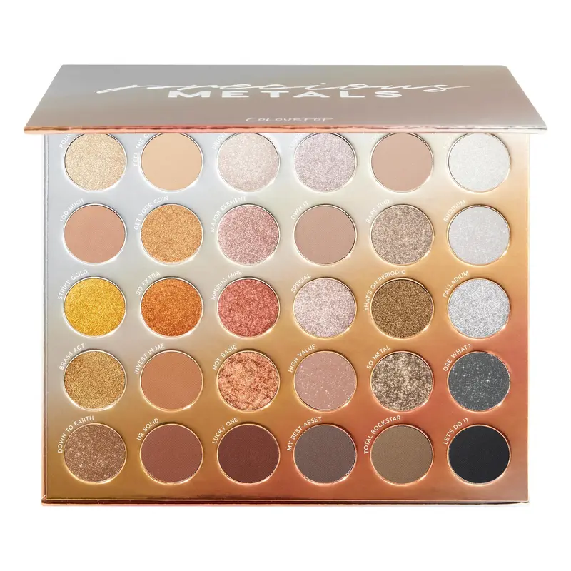 Palette ColourPop Precious Metals – Finitions matte, métalliques et paillettes – Haute pigmentation (33 g)