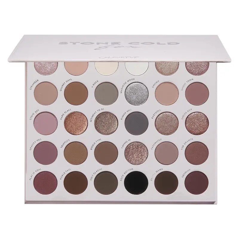 Palette ColourPop Stone Cold Fox – 30 fards froids, mats et métalliques, longue tenue