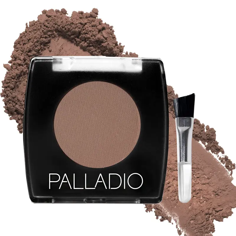 Palladio Poudre Sourcils – Brun Clair, Douce et Naturelle, Jojoba & Beurre de Karité, Compacte