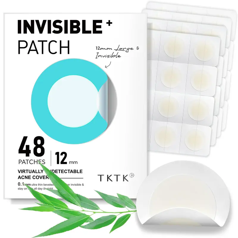 Pansements TKTK Bouton Invisible 12 mm – Acide Salicylique Naturel, Hydrocolloïde, 48 Unités