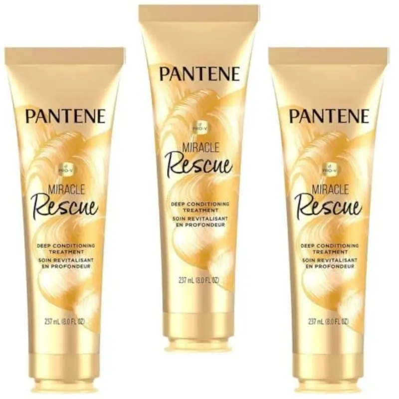 Pantene Masque Capillaire Hydratant Miracle Rescue Pro-V – Pack de 3 × 8 oz (24 oz au total)