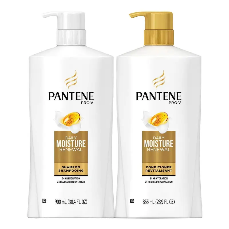 Pantene Pro-V Hydratation Quotidienne Renouvelée – Shampoing et Après-Shampoing, 900 ml et 855 ml