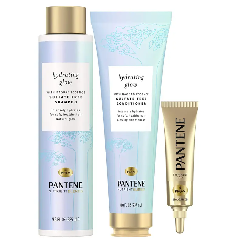 Pantene Shampooing Baobab Essence + Après-Shampooing Hydratant + Masque Rescue Cheveux — Hydratation et Éclat