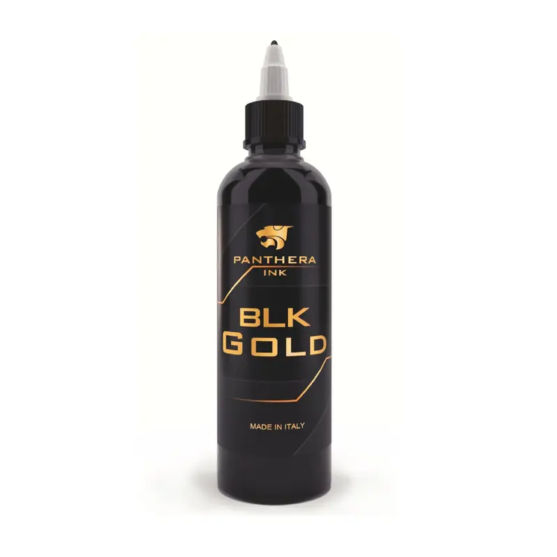 Panthera Noir Or – Encre Tattoo 150 ml Professionnelle, Conforme UE, Fabriquée en Italie