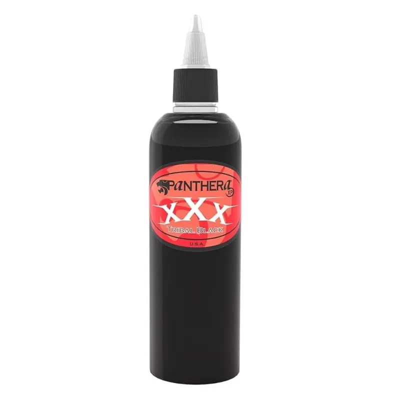 Panthera Tattoo Ink XXX Tribal Black – Flacon 150 ml Noir Profond, Remplissage et Traits Nets