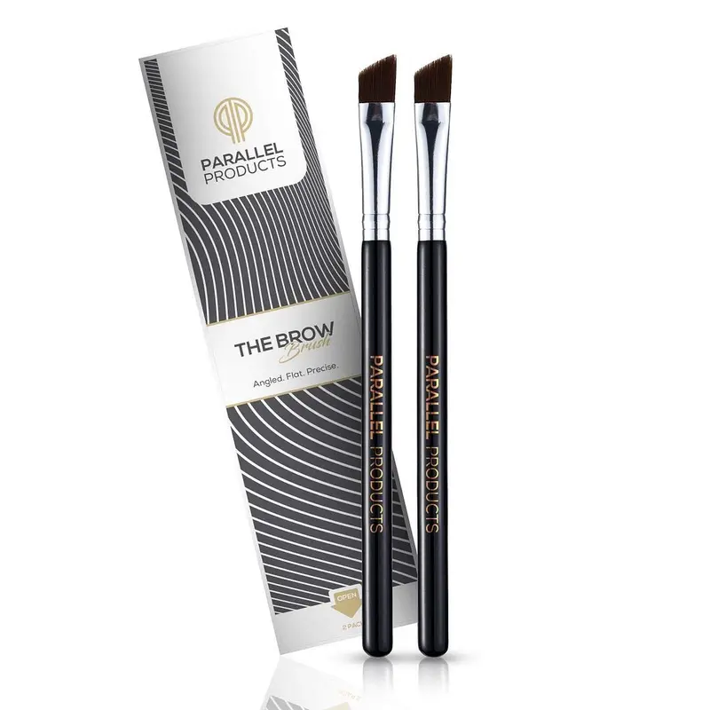 Parallel Products - Le pinceau sourcils anguleux (pack de 2) – Pinceau premium pour poudre, henné, crème, teinte, maquillage, gel, lamination et cire