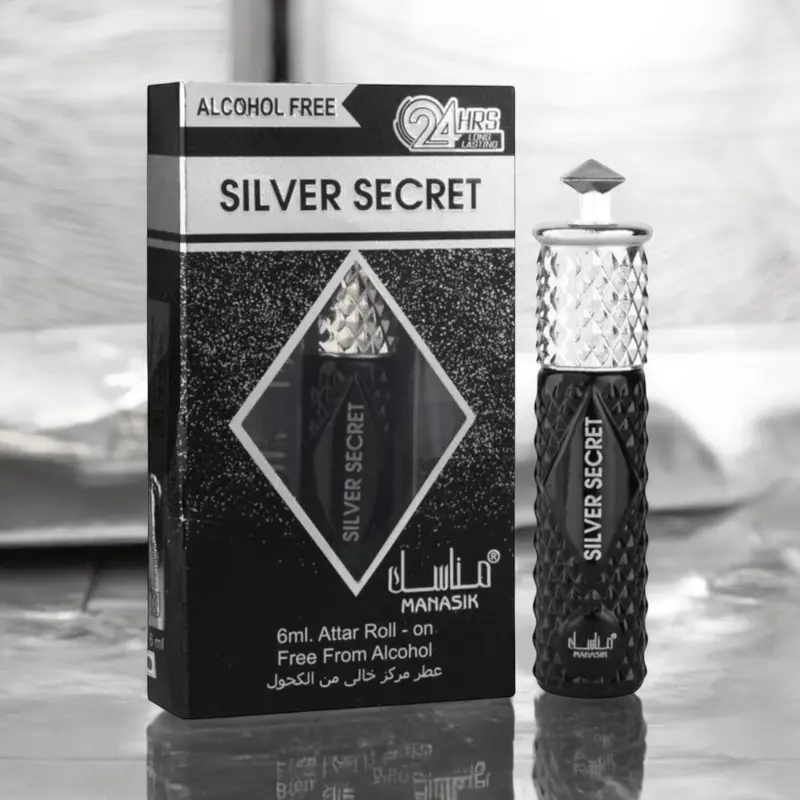Parfum concentré roll on dubai silver secret de chez manasik