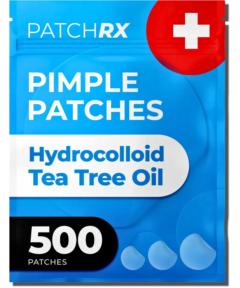PatchRx Pansements hydrocolloïdes visage – 500 patchs avec huile d'arbre à thé
