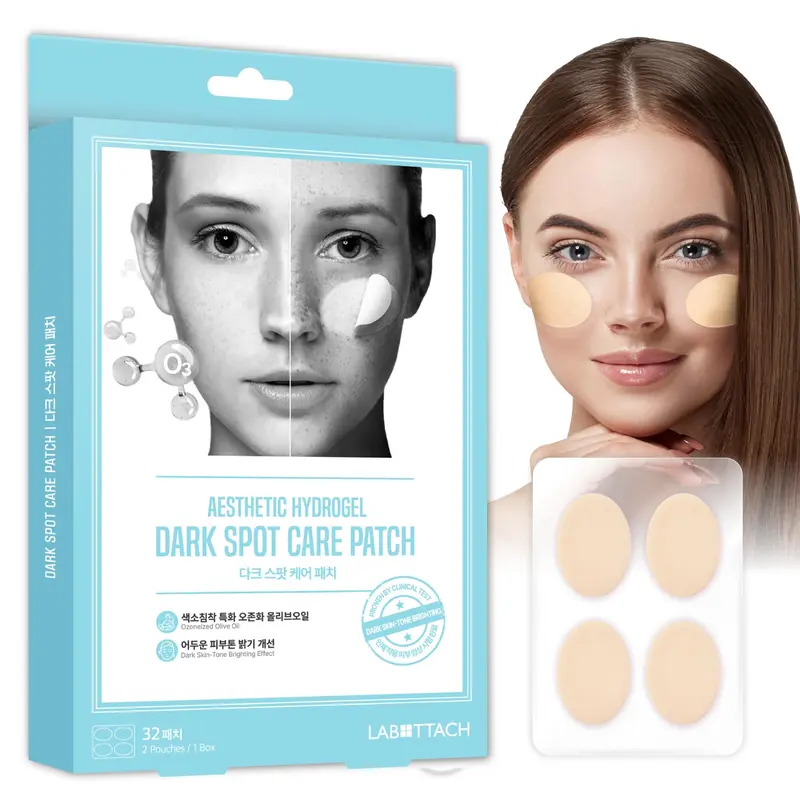 Patchs Correcteurs des Taches – 32 pièces | Labottach Soin Coréen Hydrogel éclaircissant (Huile d’Olive ozonée, Niacinamide, Alpha‑Arbutine et PDRN)
