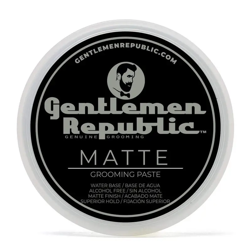 Pâte Matte Gentlemen Republic 4oz – Tenue Forte, Fini Mat, Sans Alcool, Fabriqué aux États-Unis