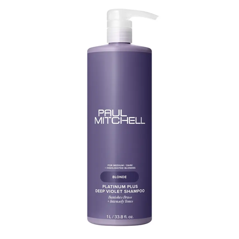 Paul Mitchell Platinum Plus Deep Violet Shampoo – Tonalité Puissante pour Blond(e)s et Gris • 33,8 oz
