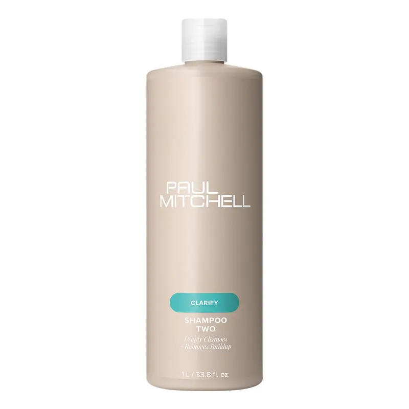 Paul Mitchell Shampoo Two – Shampooing clarifiant au citron, nettoyage en profondeur pour tous types de cheveux (surtout gras) – 1000 ml