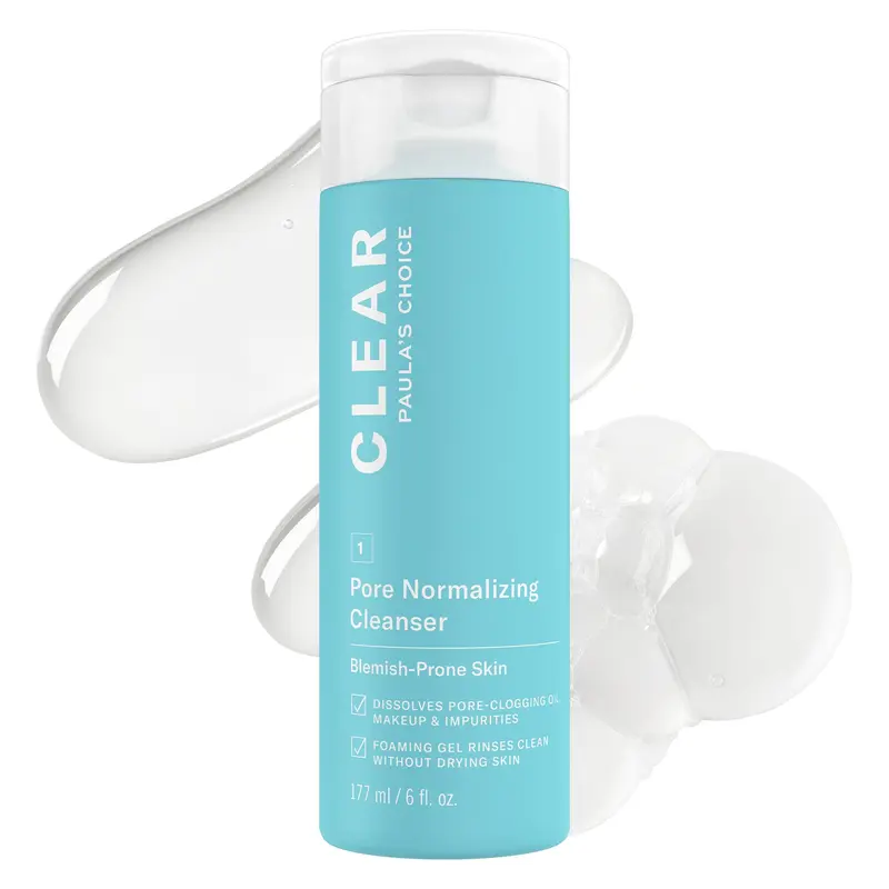 Paula's Choice CLEAR Pore Normalizing Nettoyant Visage – Acide salicylique, pores bouchés, sans parfum, 177 ml